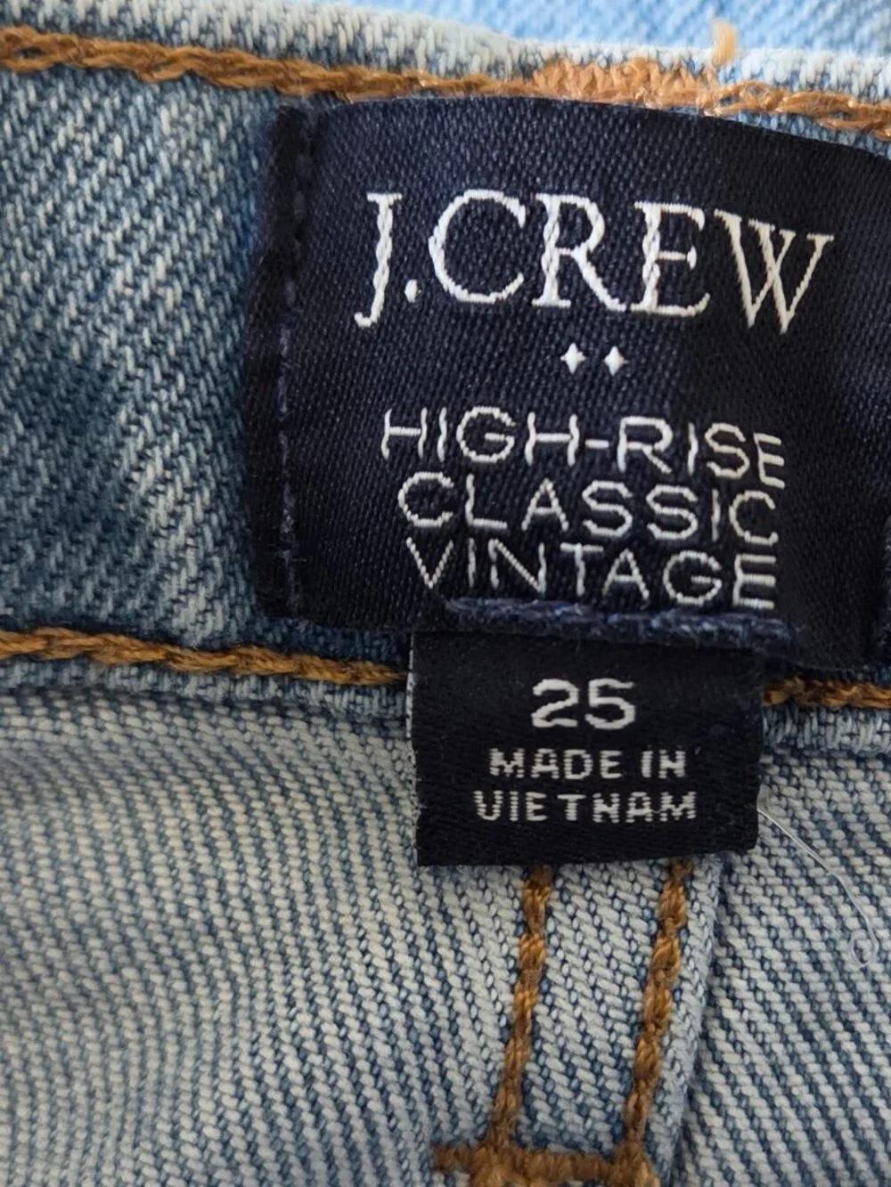 J. Crew High-Rise Classic Vintage Jeans Women’s 25, Light wash, straight leg